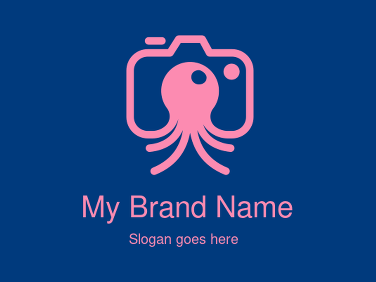 Camera and Octopus Logo Design for Creative Underwater Photography and Media Brands